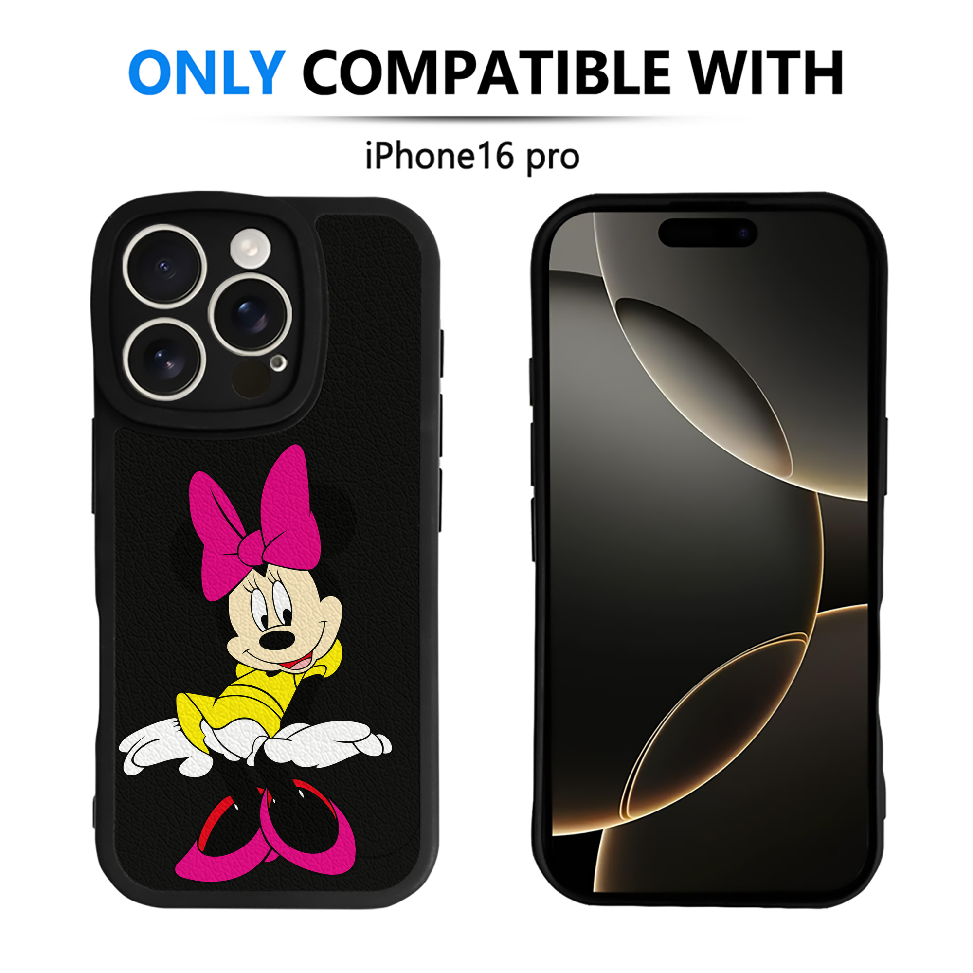 （画像用） ミッキーマウス Mickey Mouse 【iPhone 16シリーズ対応】シリコンスマホケース（レザー調） 材質：シリコン